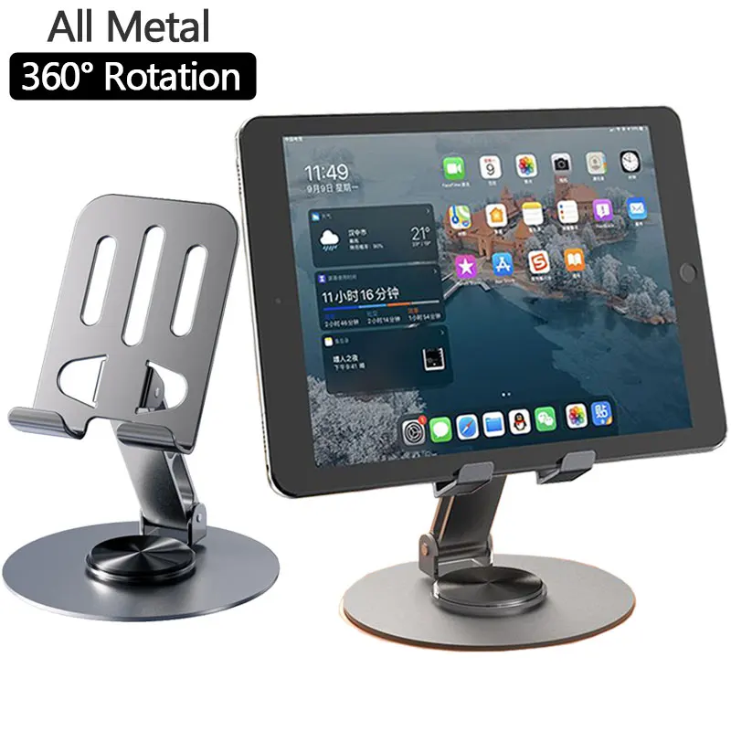 Phone Stand Aluminum - 1PC ユニバーサルオールメタルアルミニウム 360 ° 回転式携帯電話ホルダー -
