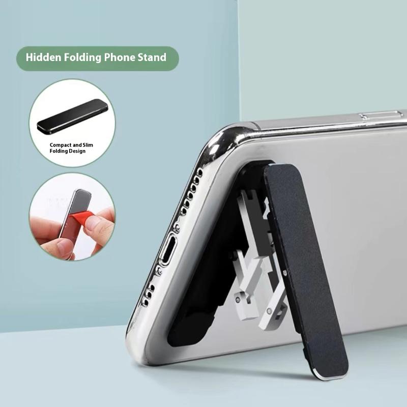 Phone Stand Aluminum - 1/3 個ミニ目に見えない折りたたみ式携帯電話スタンドアルミ合金デスクトップマウント材料ホルダー携帯電話用角度調整可能