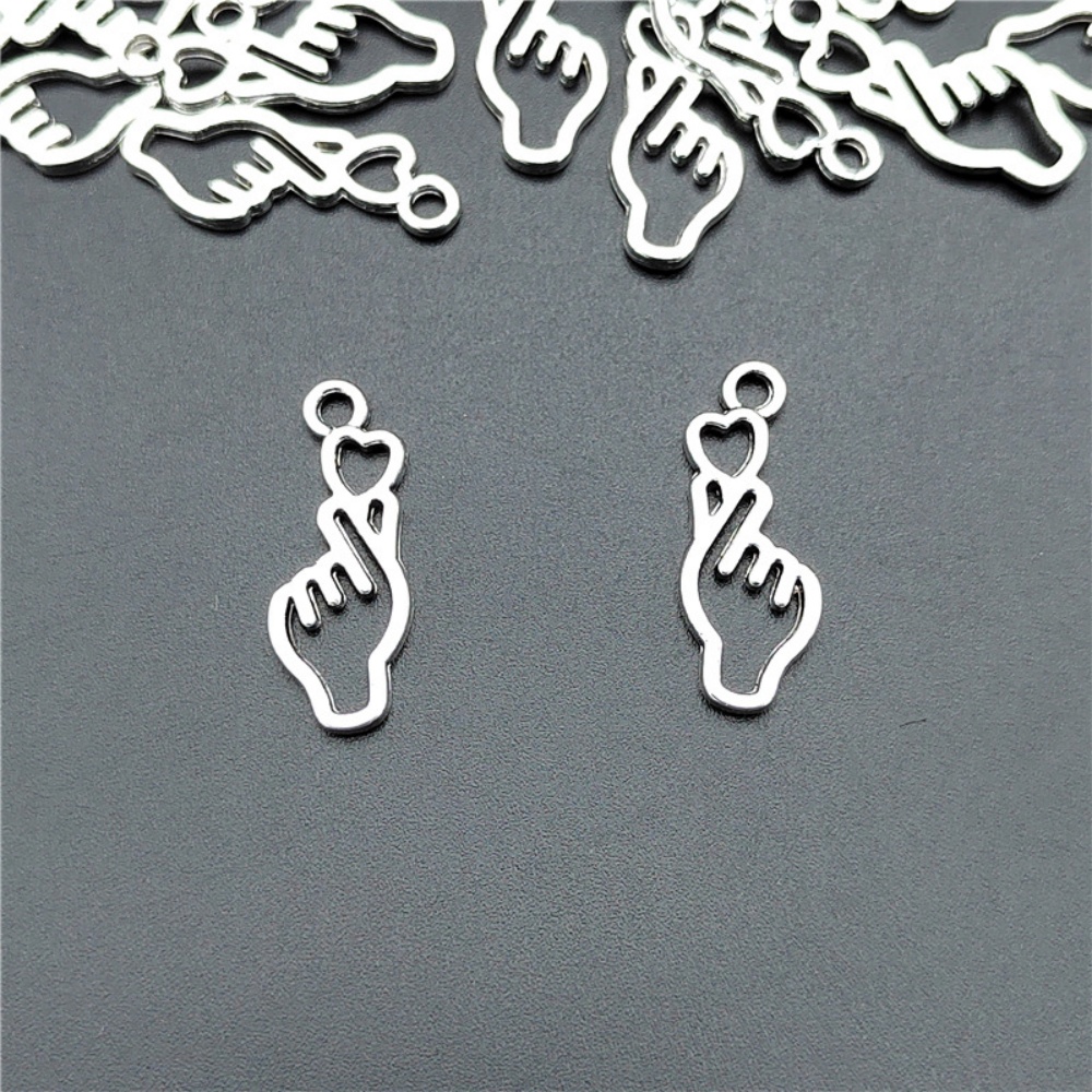 Y2K Tech Accessories - 10-100 個フィンガーハート Diy ジュエリーチャームビーズ Borahae I