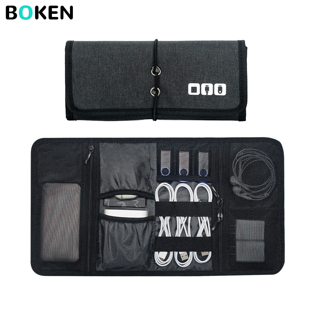 Tech Accessories Case - テックオーガナイザーバッグ ケーブル収納ケース トラベル電子アクセサリーポーチ 充電器 モバイルバッテリー イヤホン