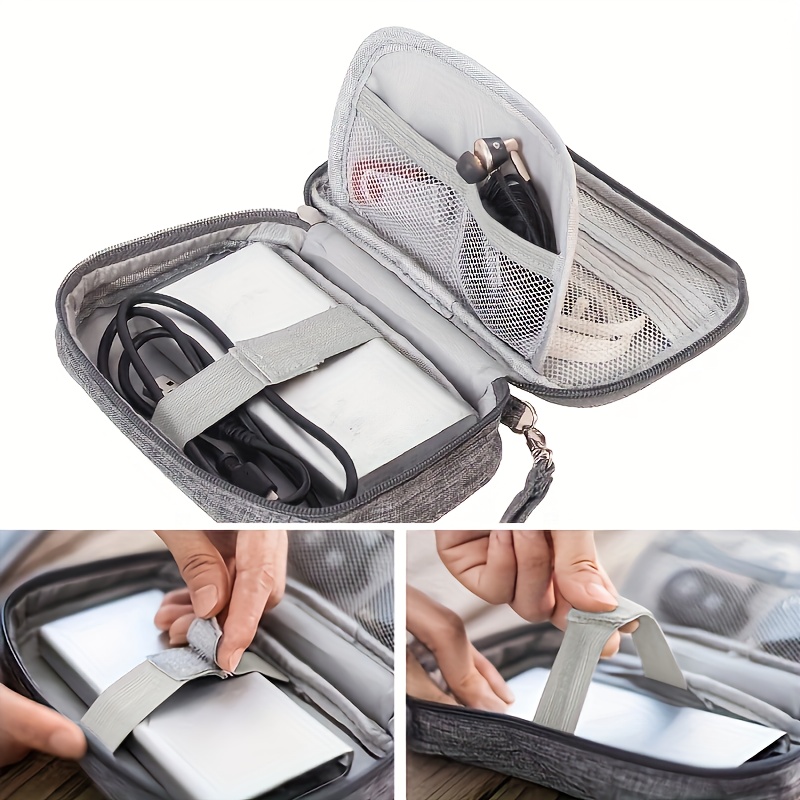 Tech Accessories Case - ケーブル,ポータブル電子機器オーガナイザー,充電器,パワーバンク,ジッパー式電気アクセサリーケース用のトラベル収納バッグ