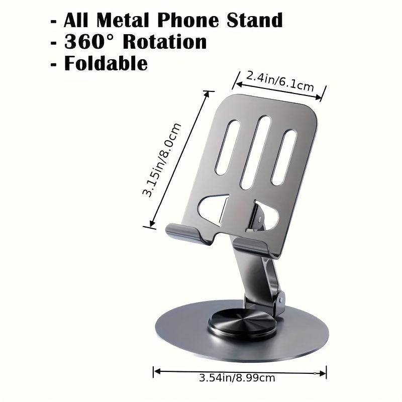1PC ユニバーサルオールメタルアルミニウム 360 °   - Phone Stand Aluminum のレビューと価格