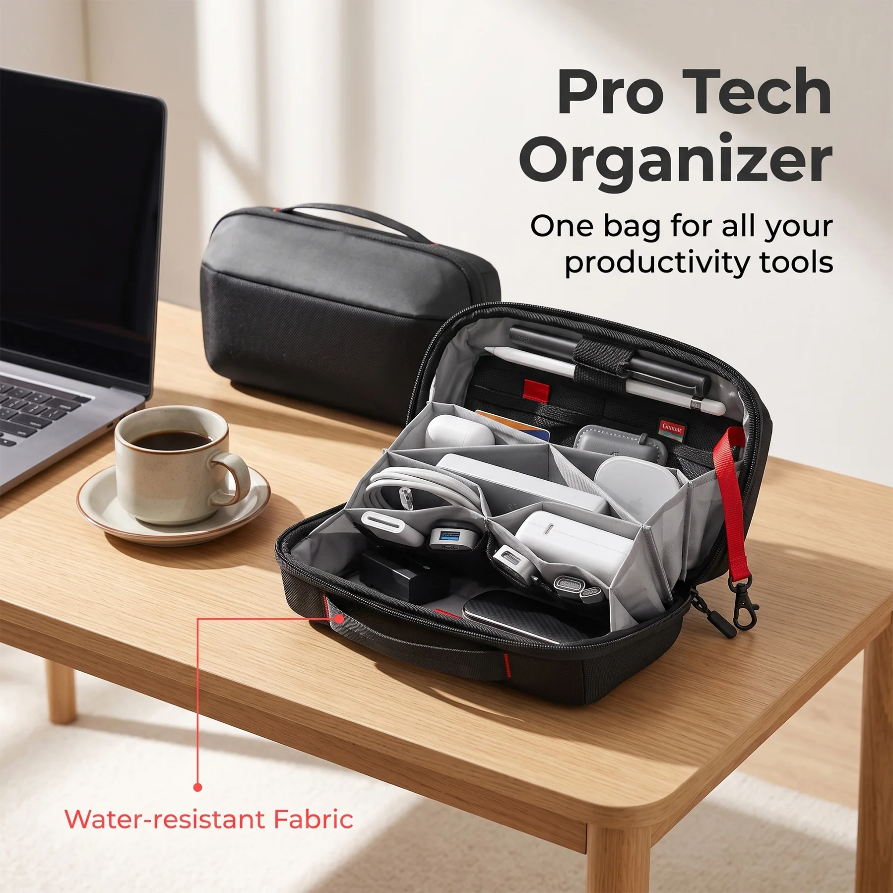 トラベルテックオーガナイザーポーチ、防水多機能電子機器アクセ - Tech Accessories Case のレビューと価格