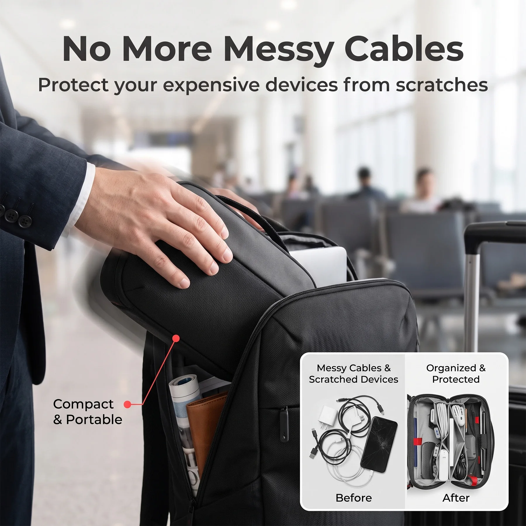 トラベルテックオーガナイザーポーチ、防水多機能電子機器アクセ - Tech Accessories Case のレビューと価格