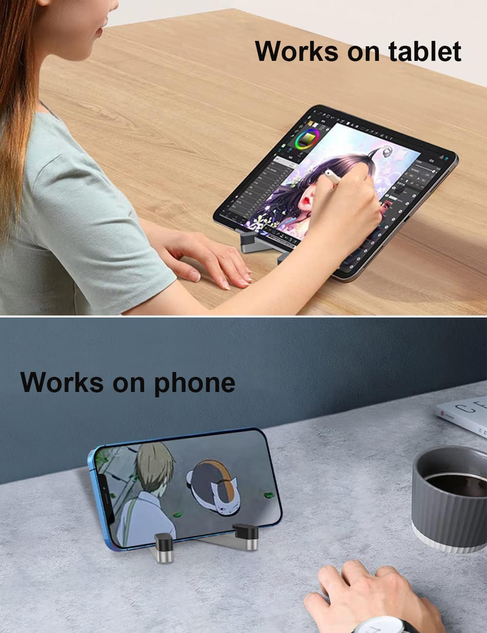 折りたたみ式アルミ製携帯電話スタンド - iPhone/スマ - Phone Stand Aluminum のレビューと価格