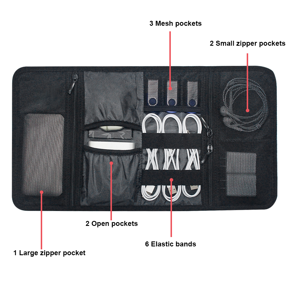 テックオーガナイザーバッグ ケーブル収納ケース トラベル電子 - Tech Accessories Case のレビューと価格