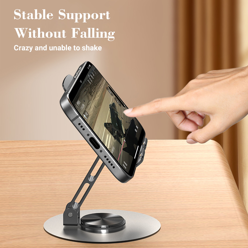 スマホスタンド360 °   回転式携帯電話ホルダー ユニバ - Phone Stand Aluminum のレビューと価格